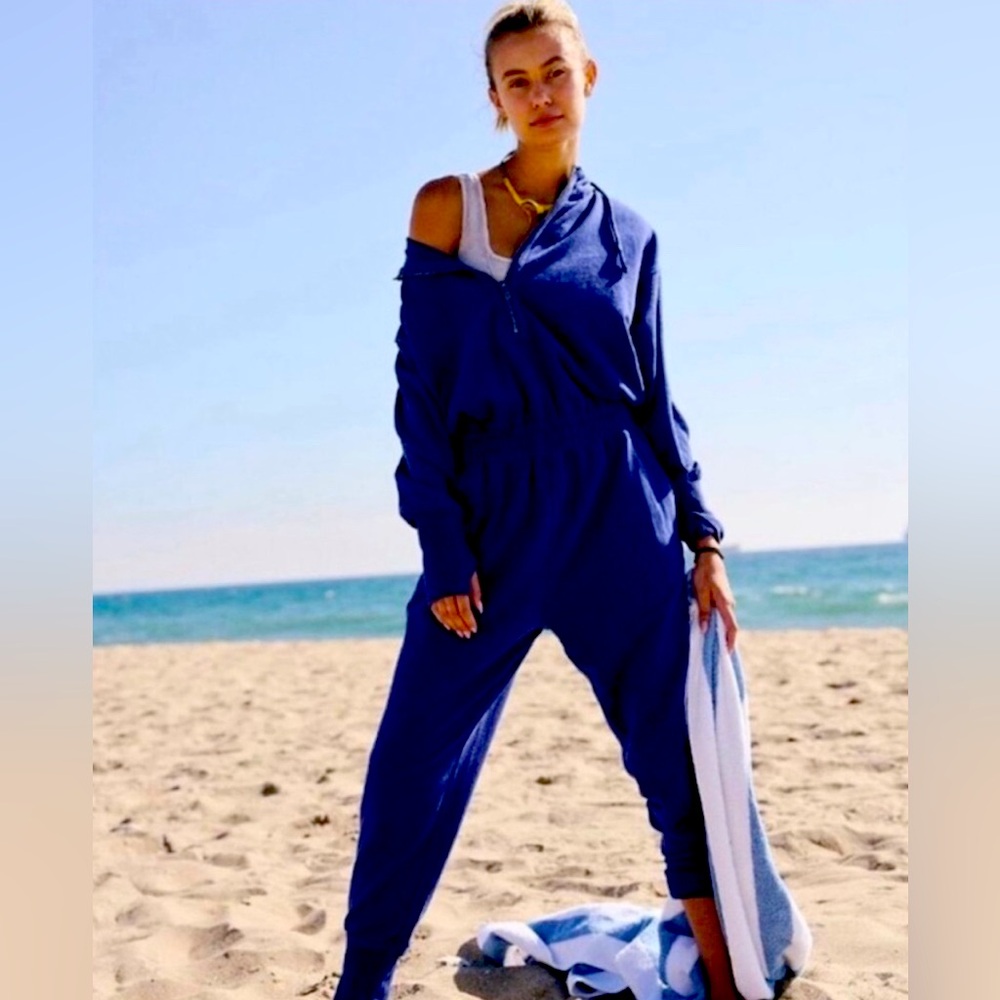 Free People Training Day Jumpsuit in Indigo